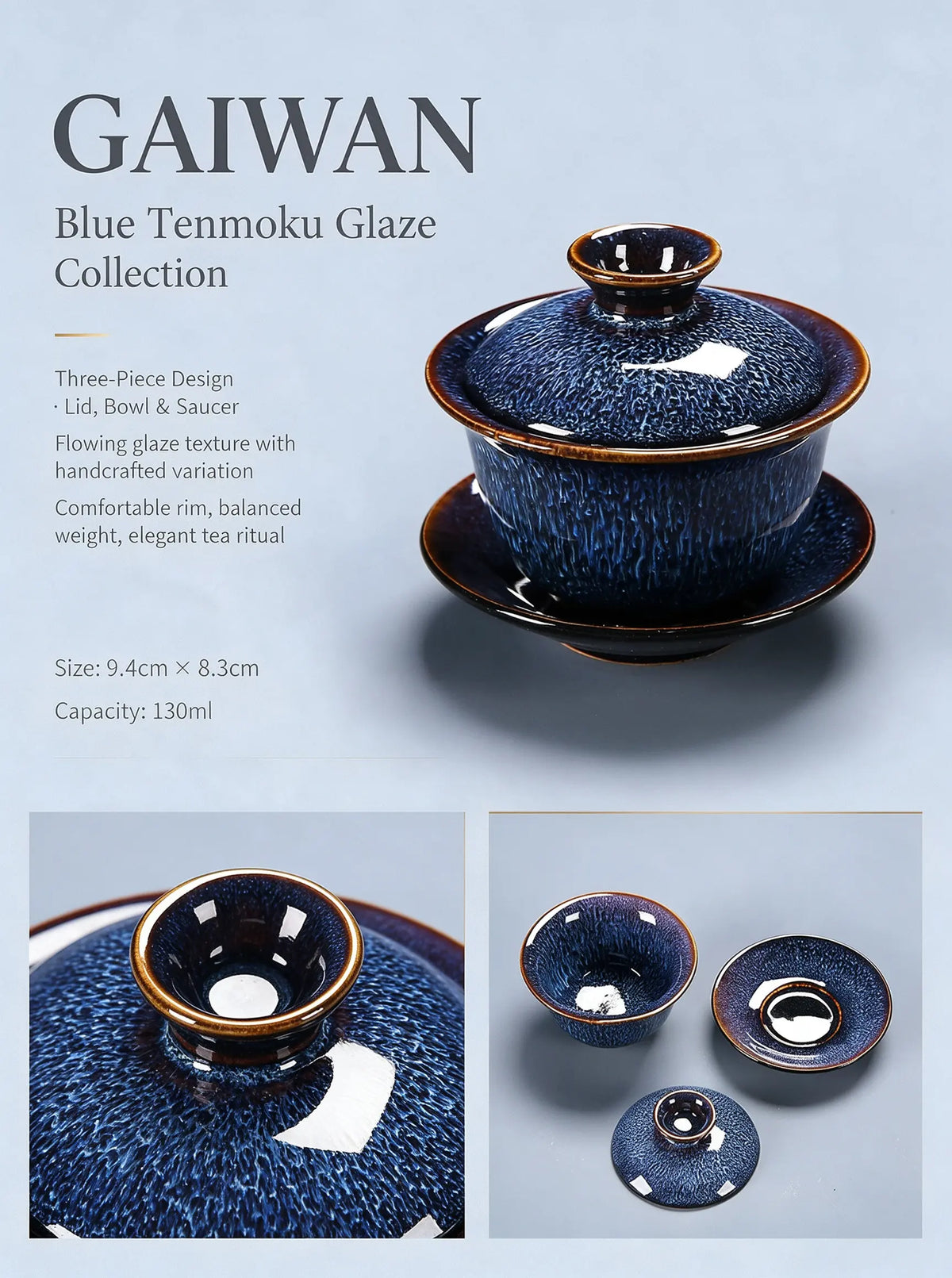 Aurora Sands Automatic Gongfu Tea Set - Tenmoku glazed tea set