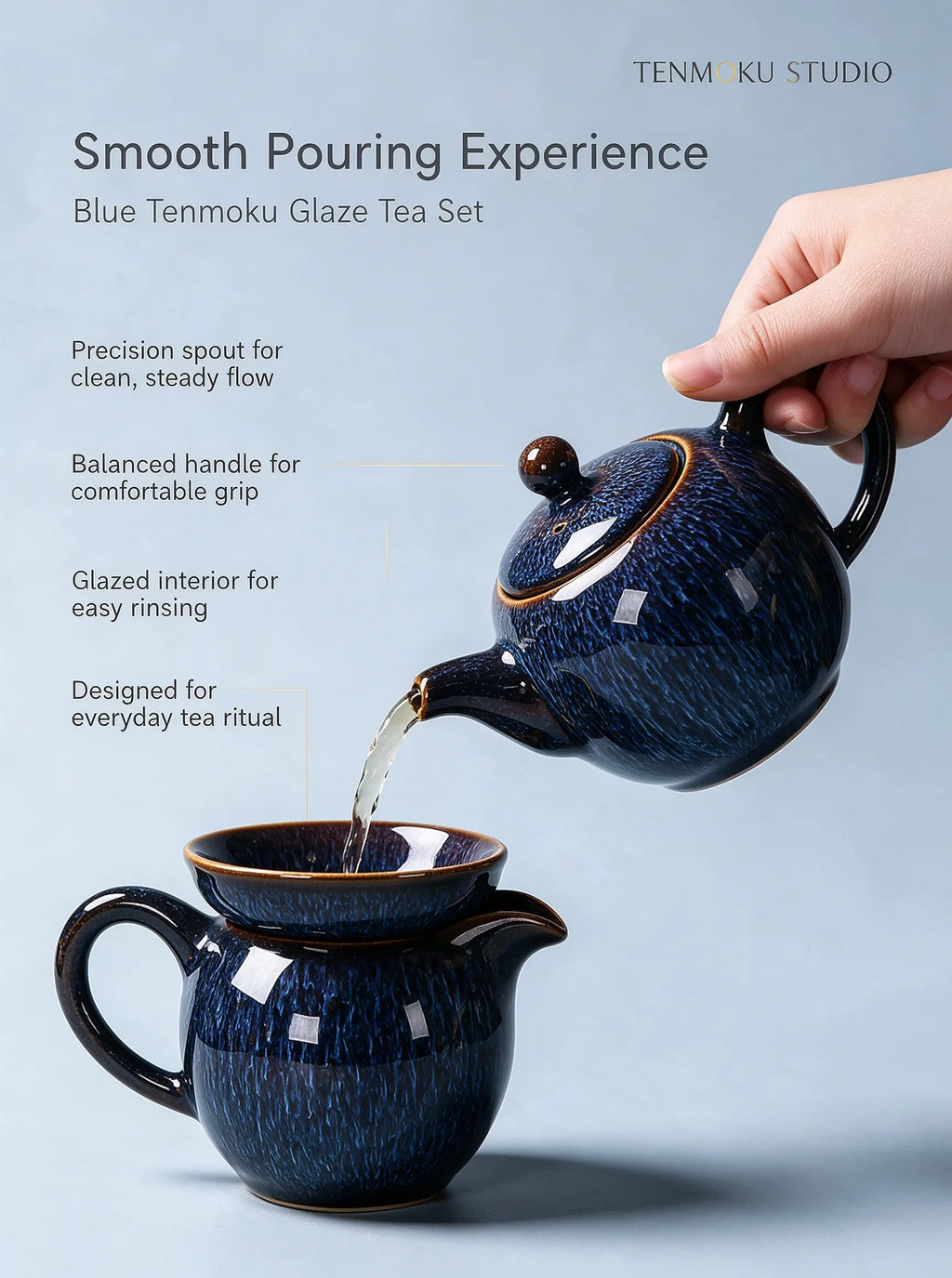 Aurora Sands Automatic Gongfu Tea Set - Tenmoku glazed tea set