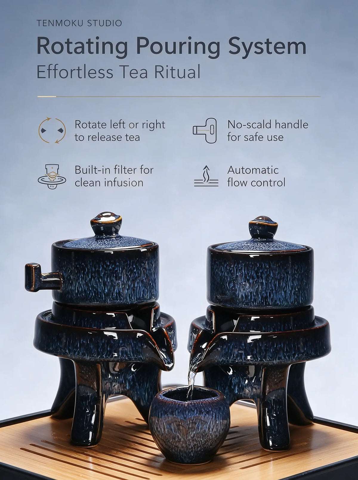 Aurora Sands Automatic Gongfu Tea Set - Tenmoku glazed tea set
