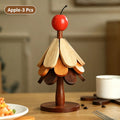 Christmas Tree Heat-Resistant Trivet Set — Foldable Wooden Coasters for Hot Dishes & Mugs