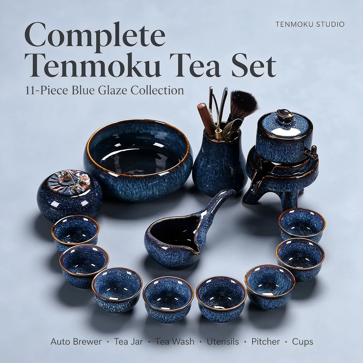 Aurora Sands Automatic Gongfu Tea Set - Tenmoku glazed tea set