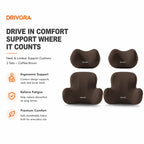 Memory Foam Car Neck Pillow and Lumbar Support Set — Ergonomic Comfort for Long Drives