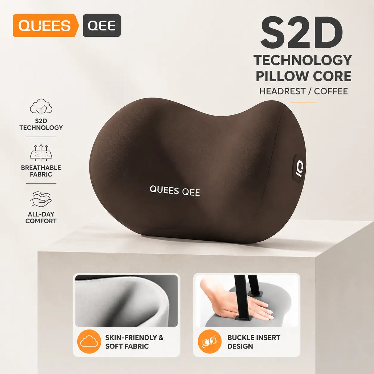 Memory Foam Car Neck Pillow and Lumbar Support Set — Ergonomic Comfort for Long Drives
