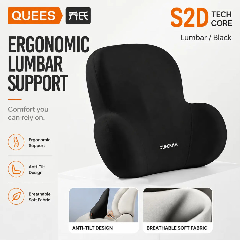 Memory Foam Car Neck Pillow and Lumbar Support Set — Ergonomic Comfort for Long Drives