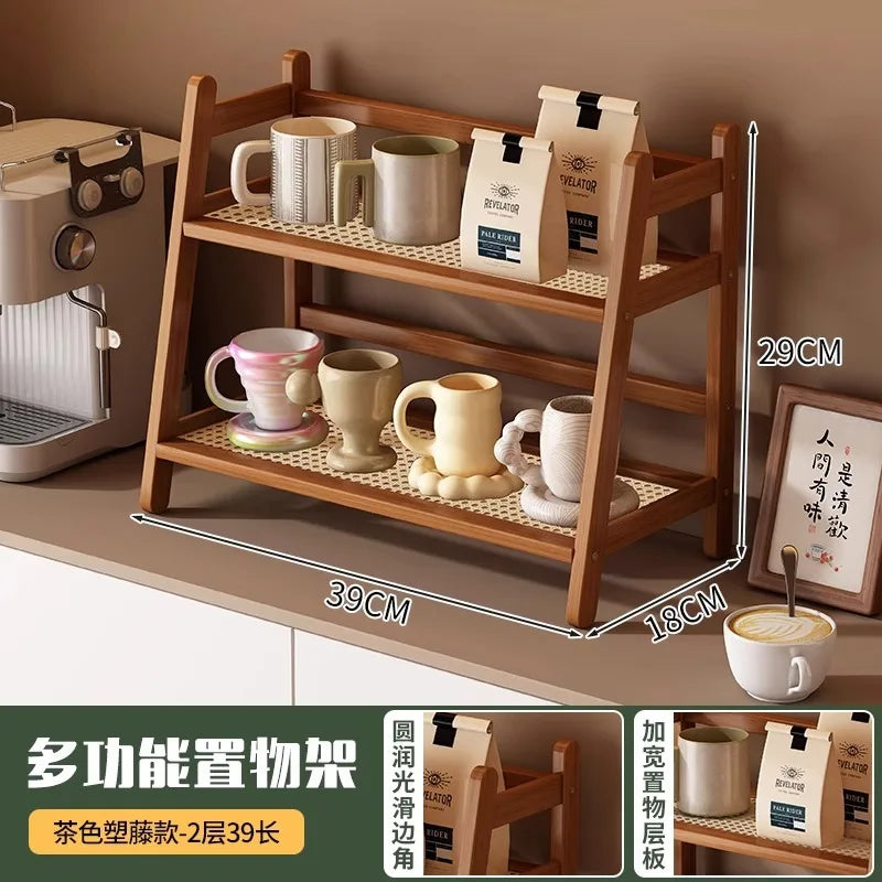 2-3 Layers Cup Holder Stand Tabletop Cup Storage Rack Tea Cup Coffee Cup Water Cup Organizer Entrance Placement Home Goods