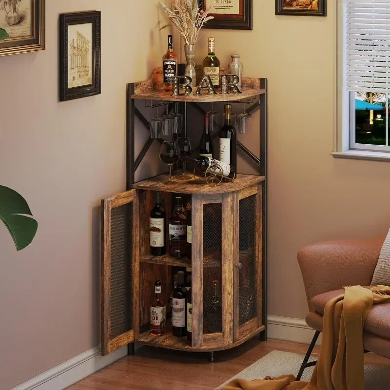  American Country Living Room Corner Wine Cabinet 