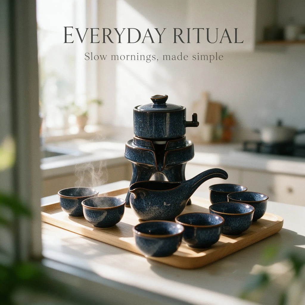 Aurora Sands Automatic Gongfu Tea Set - Tenmoku glazed tea set